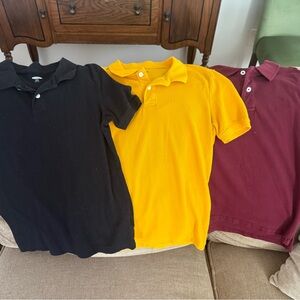 Old Navy Kids Polo Shirt Trio - Black, Yellow, Burgundy